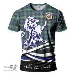 ScotsTee Shop Scottish Baillie Ancient Clan Crest Tartan T Shirt Alba Gu Brath Regal Lion Emblem