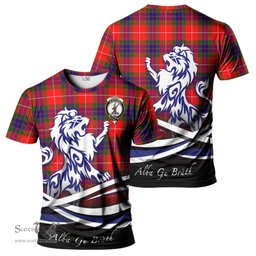 ScotsTee Shop Scottish Fraser Modern Clan Crest Tartan T Shirt Alba Gu Brath Regal Lion Emblem