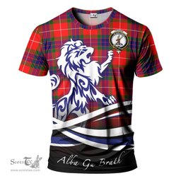 ScotsTee Shop Scottish Fraser Modern Clan Crest Tartan T Shirt Alba Gu Brath Regal Lion Emblem