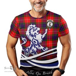 ScotsTee Shop Scottish Fraser Modern Clan Crest Tartan T Shirt Alba Gu Brath Regal Lion Emblem