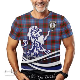 ScotsTee Shop Scottish Congilton Clan Crest Tartan T Shirt Alba Gu Brath Regal Lion Emblem
