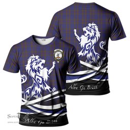 ScotsTee Shop Scottish Elliot Clan Crest Tartan T Shirt Alba Gu Brath Regal Lion Emblem