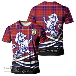 ScotsTee Shop Scottish Cameron of Lochiel Modern Clan Crest Tartan T Shirt Alba Gu Brath Regal Lion Emblem