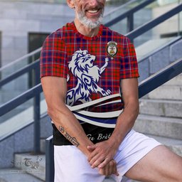 ScotsTee Shop Scottish Cameron of Lochiel Modern Clan Crest Tartan T Shirt Alba Gu Brath Regal Lion Emblem