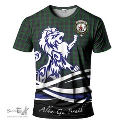 ScotsTee Shop Scottish Elphinstone Clan Crest Tartan T Shirt Alba Gu Brath Regal Lion Emblem