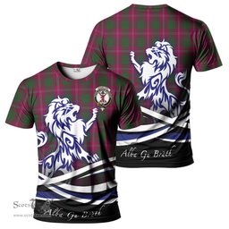 ScotsTee Shop Scottish Crawford Clan Crest Tartan T Shirt Alba Gu Brath Regal Lion Emblem