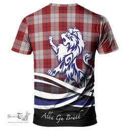 ScotsTee Shop Scottish Cunningham Dress Clan Crest Tartan T Shirt Alba Gu Brath Regal Lion Emblem