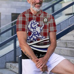 ScotsTee Shop Scottish Cunningham Dress Clan Crest Tartan T Shirt Alba Gu Brath Regal Lion Emblem