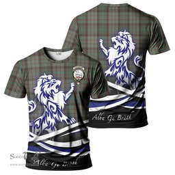 ScotsTee Shop Scottish Cochrane Hunting Clan Crest Tartan T Shirt Alba Gu Brath Regal Lion Emblem