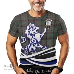 ScotsTee Shop Scottish Cochrane Hunting Clan Crest Tartan T Shirt Alba Gu Brath Regal Lion Emblem