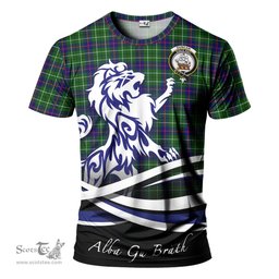 ScotsTee Shop Scottish Duncan Modern Clan Crest Tartan T Shirt Alba Gu Brath Regal Lion Emblem