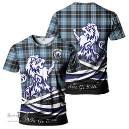 ScotsTee Shop Scottish Clark (Lion) Ancient Clan Crest Tartan T Shirt Alba Gu Brath Regal Lion Emblem