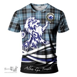 ScotsTee Shop Scottish Clark (Lion) Ancient Clan Crest Tartan T Shirt Alba Gu Brath Regal Lion Emblem