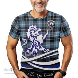 ScotsTee Shop Scottish Clark (Lion) Ancient Clan Crest Tartan T Shirt Alba Gu Brath Regal Lion Emblem
