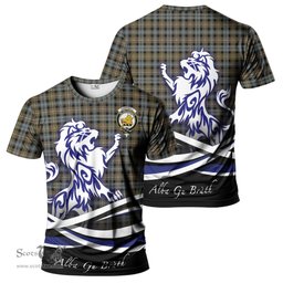 ScotsTee Shop Scottish Campbell Argyll Weathered Clan Crest Tartan T Shirt Alba Gu Brath Regal Lion Emblem