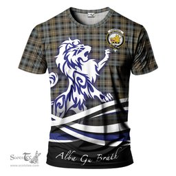 ScotsTee Shop Scottish Campbell Argyll Weathered Clan Crest Tartan T Shirt Alba Gu Brath Regal Lion Emblem