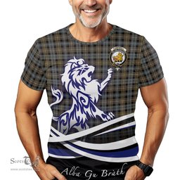 ScotsTee Shop Scottish Campbell Argyll Weathered Clan Crest Tartan T Shirt Alba Gu Brath Regal Lion Emblem