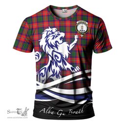 ScotsTee Shop Scottish Charteris Clan Crest Tartan T Shirt Alba Gu Brath Regal Lion Emblem