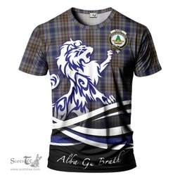 ScotsTee Shop Scottish Gayre Hunting Clan Crest Tartan T Shirt Alba Gu Brath Regal Lion Emblem
