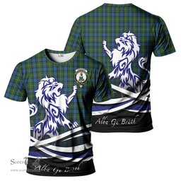 ScotsTee Shop Scottish Ferguson of Atholl Clan Crest Tartan T Shirt Alba Gu Brath Regal Lion Emblem