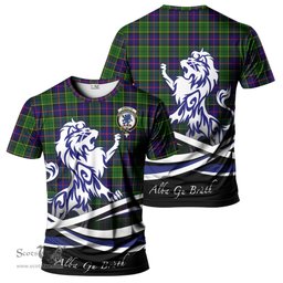 ScotsTee Shop Scottish Forsyth Modern Clan Crest Tartan T Shirt Alba Gu Brath Regal Lion Emblem