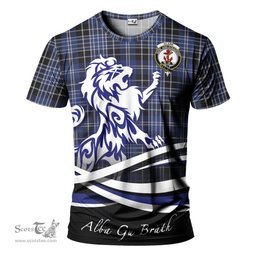 ScotsTee Shop Scottish Clark Clan Crest Tartan T Shirt Alba Gu Brath Regal Lion Emblem