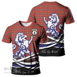 ScotsTee Shop Scottish Fraser Weathered Clan Crest Tartan T Shirt Alba Gu Brath Regal Lion Emblem
