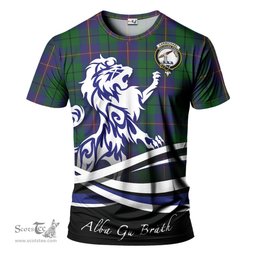 ScotsTee Shop Scottish Carmichael Clan Crest Tartan T Shirt Alba Gu Brath Regal Lion Emblem