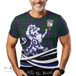 ScotsTee Shop Scottish Carmichael Clan Crest Tartan T Shirt Alba Gu Brath Regal Lion Emblem