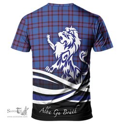 ScotsTee Shop Scottish Elliot Modern Clan Crest Tartan T Shirt Alba Gu Brath Regal Lion Emblem