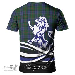 ScotsTee Shop Scottish Colquhoun Clan Crest Tartan T Shirt Alba Gu Brath Regal Lion Emblem