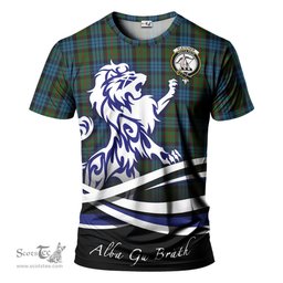 ScotsTee Shop Scottish Fletcher of Dunans Clan Crest Tartan T Shirt Alba Gu Brath Regal Lion Emblem
