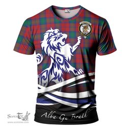 ScotsTee Shop Scottish Fotheringham Modern Clan Crest Tartan T Shirt Alba Gu Brath Regal Lion Emblem