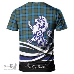 ScotsTee Shop Scottish Fergusson Ancient Clan Crest Tartan T Shirt Alba Gu Brath Regal Lion Emblem