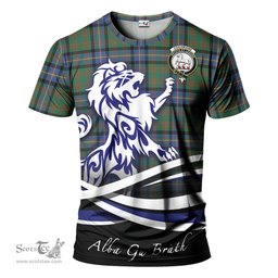 ScotsTee Shop Scottish Cochrane Ancient Clan Crest Tartan T Shirt Alba Gu Brath Regal Lion Emblem