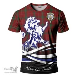 ScotsTee Shop Scottish Carruthers Clan Crest Tartan T Shirt Alba Gu Brath Regal Lion Emblem