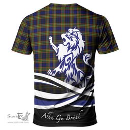 ScotsTee Shop Scottish Clelland Modern Clan Crest Tartan T Shirt Alba Gu Brath Regal Lion Emblem