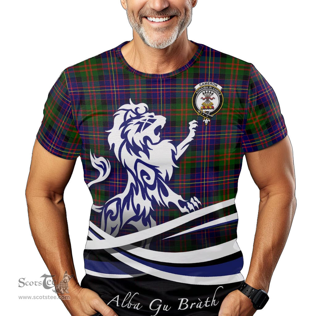 ScotsTee Shop Scottish Cameron of Erracht Modern Clan Crest Tartan T Shirt Alba Gu Brath Regal Lion Emblem