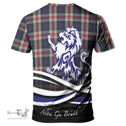 ScotsTee Shop Scottish Fraser Red Dress Clan Crest Tartan T Shirt Alba Gu Brath Regal Lion Emblem