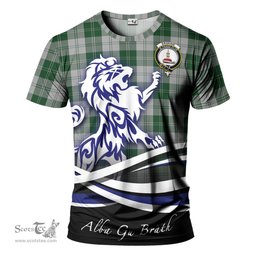 ScotsTee Shop Scottish Erskine Green Clan Crest Tartan T Shirt Alba Gu Brath Regal Lion Emblem