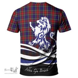 ScotsTee Shop Scottish Clark Red Clan Crest Tartan T Shirt Alba Gu Brath Regal Lion Emblem