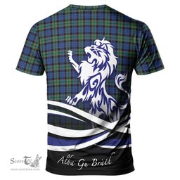 ScotsTee Shop Scottish Fletcher Ancient Clan Crest Tartan T Shirt Alba Gu Brath Regal Lion Emblem