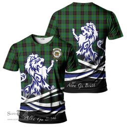 ScotsTee Shop Scottish Douglas Black Clan Crest Tartan T Shirt Alba Gu Brath Regal Lion Emblem