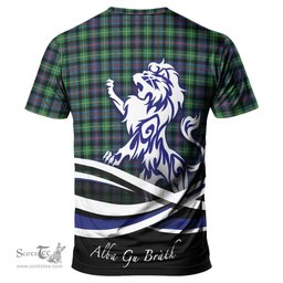 ScotsTee Shop Scottish Farquharson Ancient Clan Crest Tartan T Shirt Alba Gu Brath Regal Lion Emblem