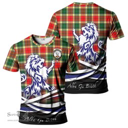 ScotsTee Shop Scottish Gibson Clan Crest Tartan T Shirt Alba Gu Brath Regal Lion Emblem