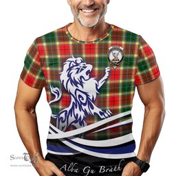 ScotsTee Shop Scottish Gibson Clan Crest Tartan T Shirt Alba Gu Brath Regal Lion Emblem