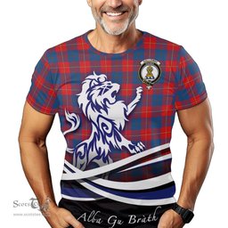 ScotsTee Shop Scottish Galloway Red Clan Crest Tartan T Shirt Alba Gu Brath Regal Lion Emblem