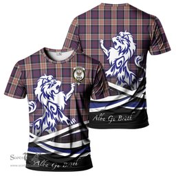 ScotsTee Shop Scottish Carnegie Clan Crest Tartan T Shirt Alba Gu Brath Regal Lion Emblem