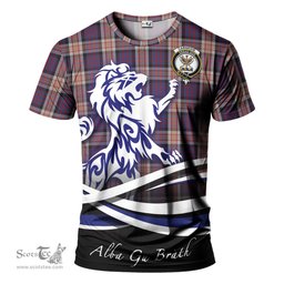 ScotsTee Shop Scottish Carnegie Clan Crest Tartan T Shirt Alba Gu Brath Regal Lion Emblem