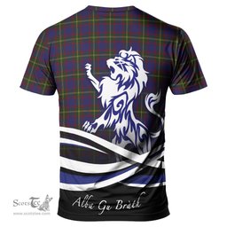 ScotsTee Shop Scottish Durie Clan Crest Tartan T Shirt Alba Gu Brath Regal Lion Emblem